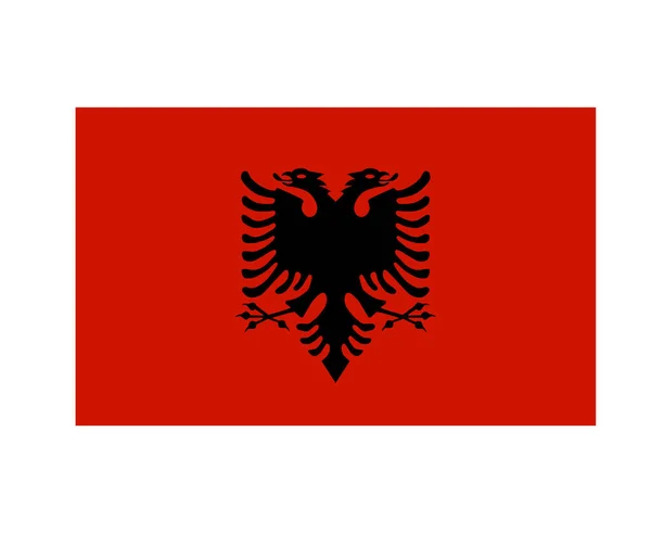 Bandera Albania Símbolo Emblema Europa Nacional Icono Vector Ilustración Elemento — Vector de stock