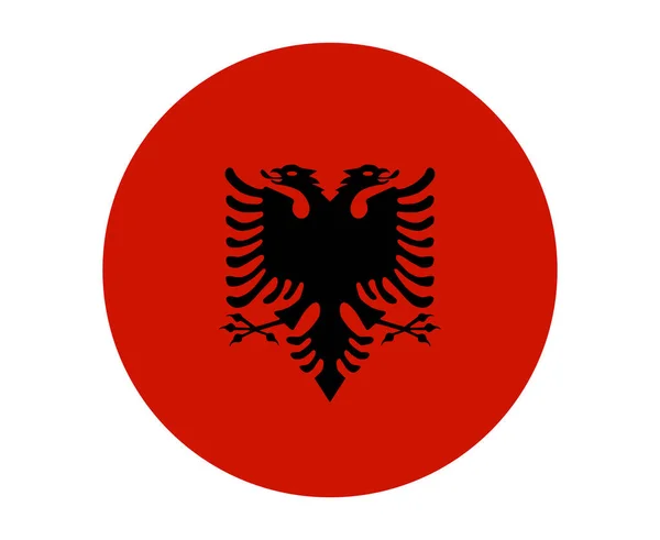 Albania Bandera National Europe Emblema Icono Vector Ilustración Elemento Diseño — Vector de stock