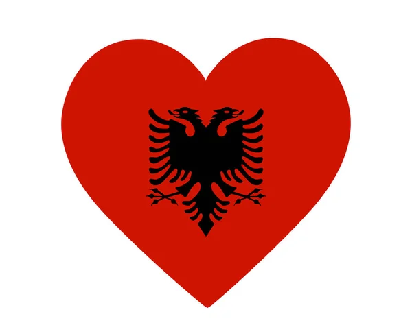 Albania Bandera National Europe Emblema Corazón Icono Vector Ilustración Elemento — Archivo Imágenes Vectoriales