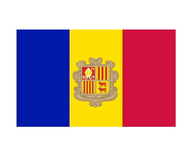 Bandeira Andorra National Europe Emblem Symbol Icon Vector Illustration Abstract —  Vetores de Stock