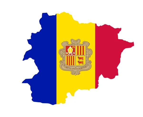 Andorra Flagga Nationellt Europa Emblem Karta Ikon Vektor Illustration Abstrakt — Stock vektor