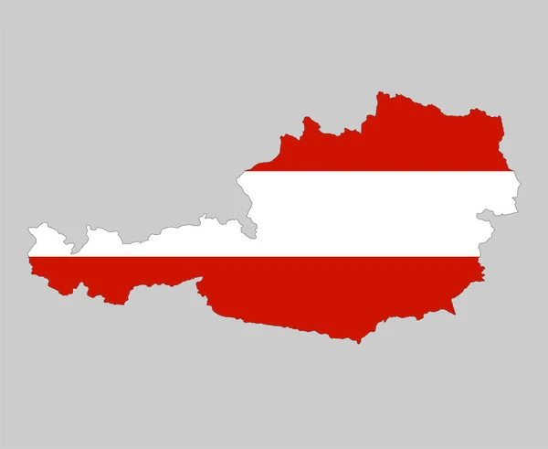 Oostenrijk Vlag Nationaal Europa Embleem Kaart Pictogram Vector Illustratie Abstract — Stockvector
