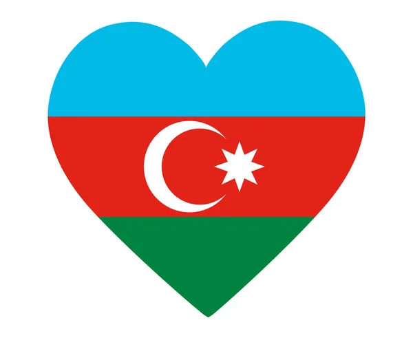 Azerbejdżan Flaga Narodowa Europa Godło Ikona Serca Wektor Ilustracja Abstrakcyjny — Wektor stockowy