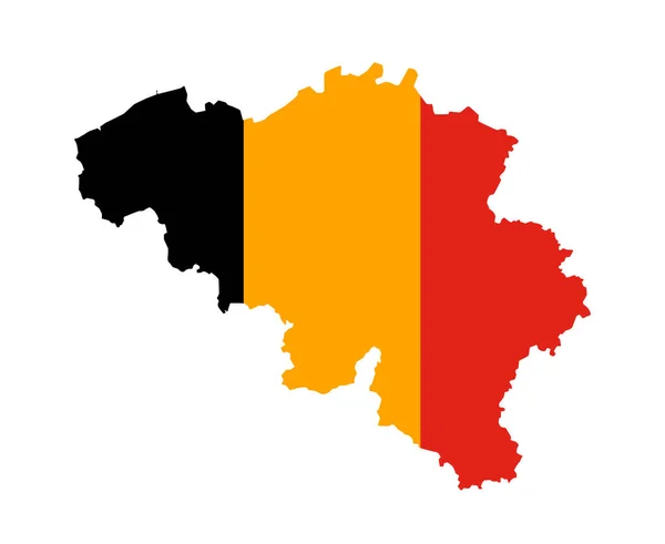 Belgique Drapeau Europe Nationale Emblème Carte Icône Illustration Vectorielle Résumé — Image vectorielle