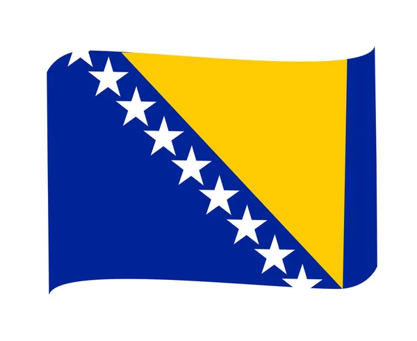Bosznia Hercegovina Flag National Europe Emblem Ribbon Ikon Vektor Illusztráció — Stock Vector