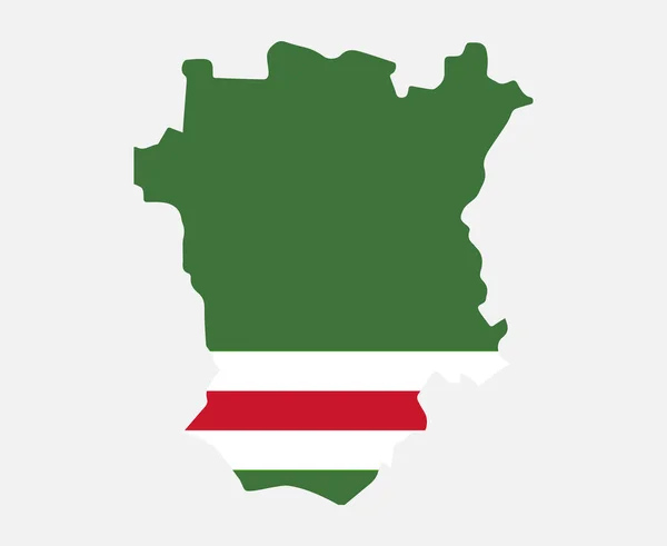 Tschetschenische Republik Flagge Nationales Europa Emblem Karte Ikone Vektor Illustration — Stockvektor