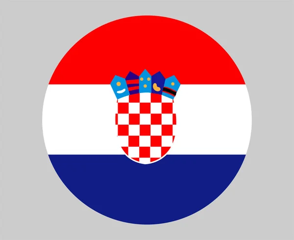 Kroatien Flagge Nationales Europa Emblem Ikone Vektor Illustration Abstraktes Design — Stockvektor
