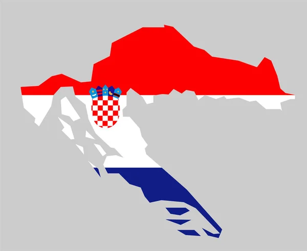 Kroatië Vlag Nationaal Europa Embleem Kaart Pictogram Vector Illustratie Abstract — Stockvector