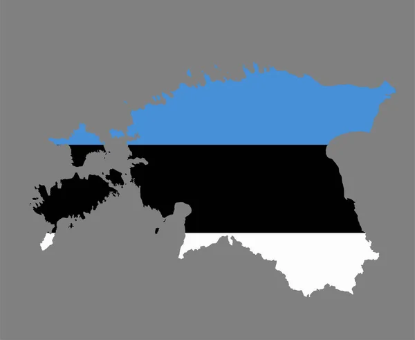 Estónia Bandeira National Europe Emblem Map Icon Vector Illustration Abstract —  Vetores de Stock
