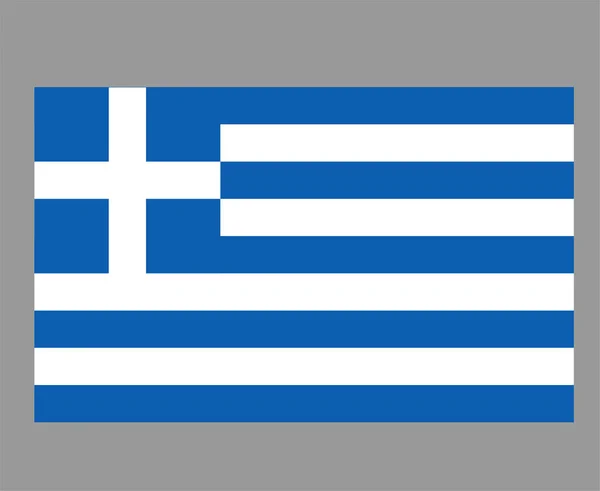 Greece Flag National Europe Emblem Symbol Icon Vector Illustration Abstract — стоковий вектор