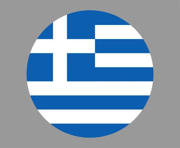 Grecia Bandiera Europa Nazionale Emblema Icona Vettoriale Illustrazione Elemento Astratto — Vettoriale Stock