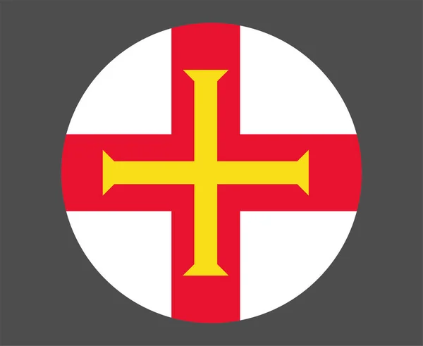 Guernsey Flagge Nationales Europa Emblem Ikone Vektor Illustration Abstraktes Design — Stockvektor