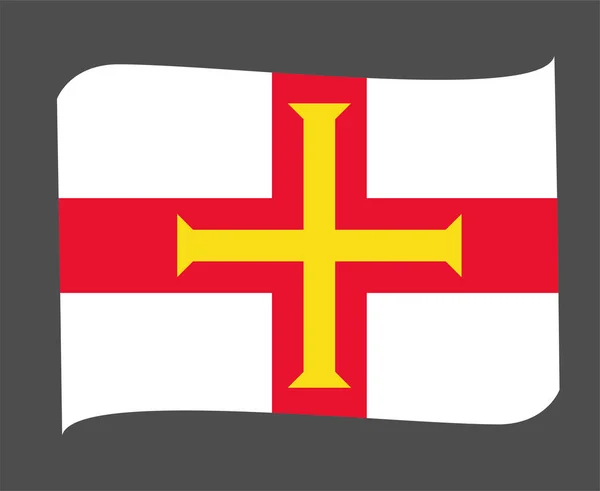 Guernsey Bandeira National Europe Emblema Fita Ícone Ícone Ilustração Resumo —  Vetores de Stock