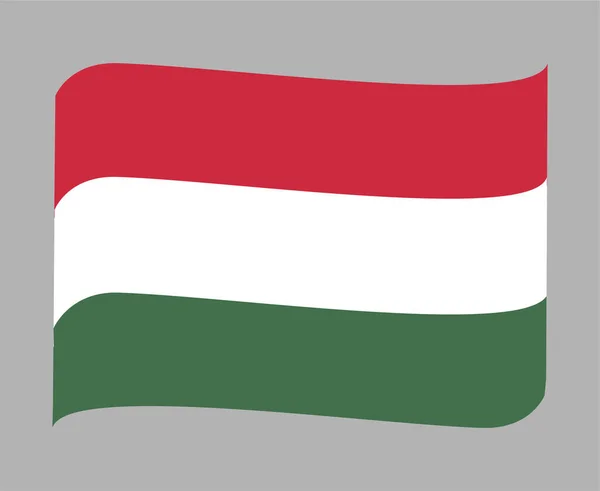 Maďarsko Vlajka Národní Evropa Emblem Stuha Ikona Vektorové Ilustrace Abstraktní — Stockový vektor