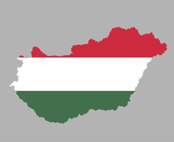 Maďarsko Vlajka Národní Evropa Znak Mapa Ikona Vektor Ilustrace Abstraktní — Stockový vektor