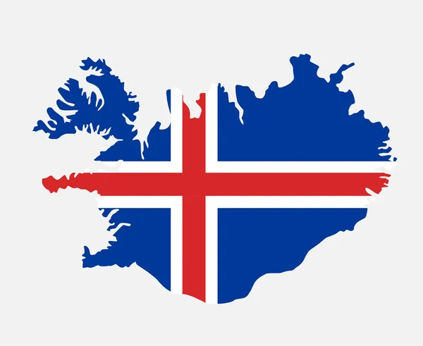 Islandia Bandera National Europe Emblema Mapa Icono Vector Ilustración Elemento — Vector de stock