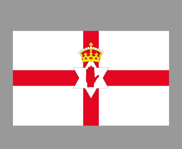 Bandera Irlanda Del Norte Símbolo Emblema Europa Nacional Icono Vector — Vector de stock
