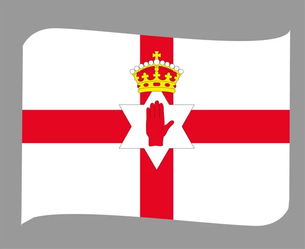 北アイルランド旗国ヨーロッパエンブレムリボンアイコンベクトルイラストアブストラクトデザイン要素 — ストックベクタ