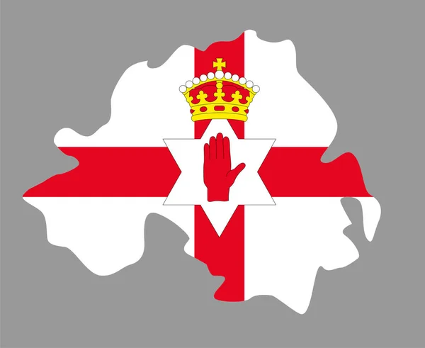 Bandera Irlanda Del Norte Mapa Del Emblema Europa Nacional Icono — Vector de stock