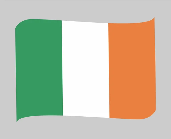 Bandeira Irlanda National Europe Emblem Ribbon Icon Vector Illustration Abstract —  Vetores de Stock
