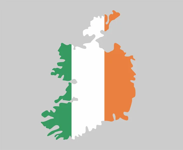 Irland Flagga Nationellt Europa Emblem Karta Ikon Vektor Illustration Abstrakt — Stock vektor
