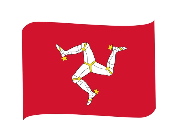 Isle Man Bandeira National Europe Emblema Fita Ícone Ícone Ilustração —  Vetores de Stock