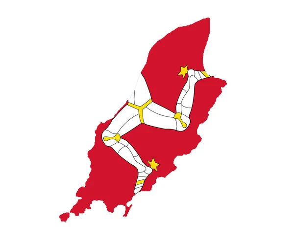Isle Man Flag National Europe Emblem Χάρτης Εικονίδιο Διάνυσμα Εικονογράφηση — Διανυσματικό Αρχείο