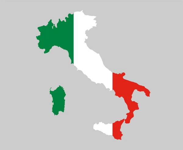 Italien Flagge Nationales Europa Emblem Karte Ikone Vektor Illustration Abstraktes — Stockvektor