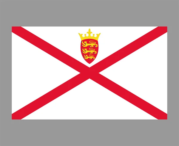 Jersey Flag National Europe Emblémaszimbólum Ikon Vektor Illusztráció Absztrakt Dizájn — Stock Vector