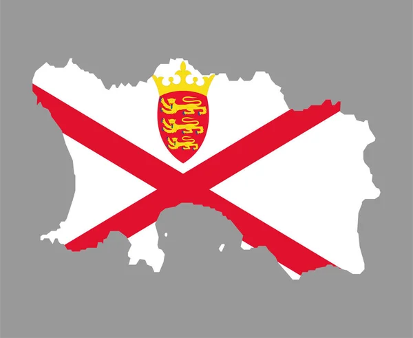 Jersey Flag National Europe Emblema Mapa Icono Vector Ilustración Elemento — Archivo Imágenes Vectoriales