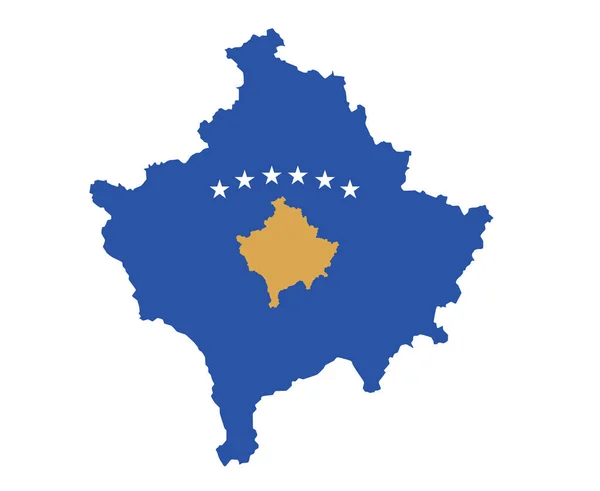 Kosovo Flag National Europe Emblem Map Icon Vector Illustration Abstract — стоковий вектор
