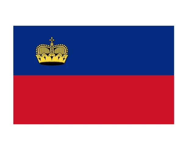 Lichtenštejnská Vlajka Národní Evropa Emblem Symbol Ikona Vektor Ilustrace Abstrakt — Stockový vektor