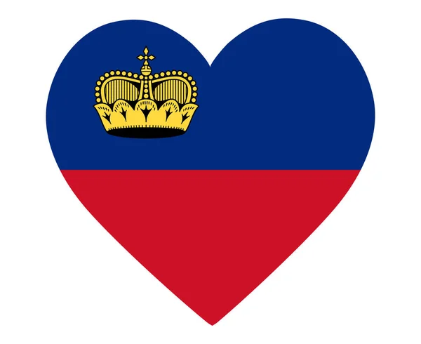 Bandera Liechtenstein Emblema Europa Nacional Corazón Icono Vector Ilustración Elemento — Vector de stock
