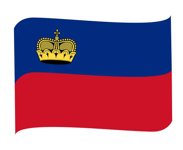 Liechtenstein Flag National Europe Emblem Ribbon Icon Vector Illustration Abstract — Stockový vektor