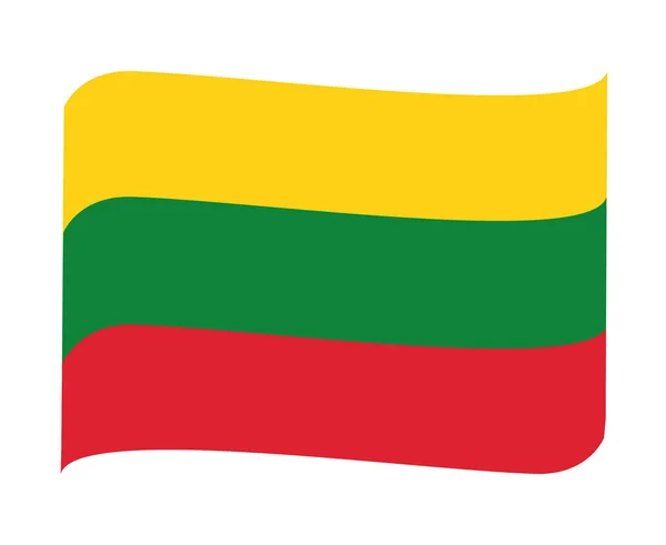 Litwa Flaga Narodowa Europa Godło Wstążka Ikona Wektor Ilustracja Streszczenie — Wektor stockowy
