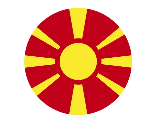 Macedonia Flag National Europe Emblem Icon Vector Illustration Abstract Design — стоковий вектор