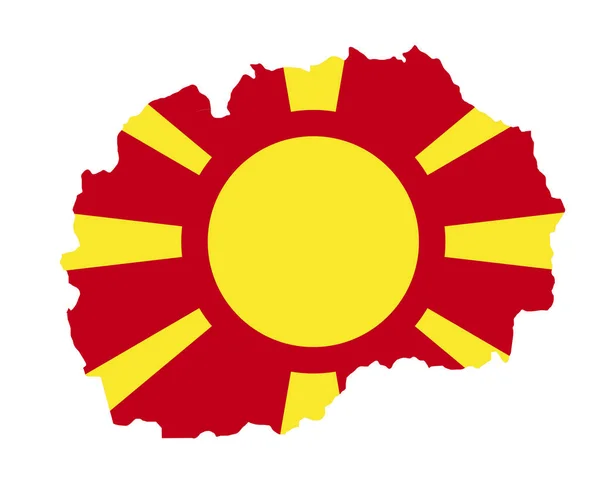 Makedonien Flagga Nationellt Europa Emblem Karta Ikon Vektor Illustration Abstrakt — Stock vektor