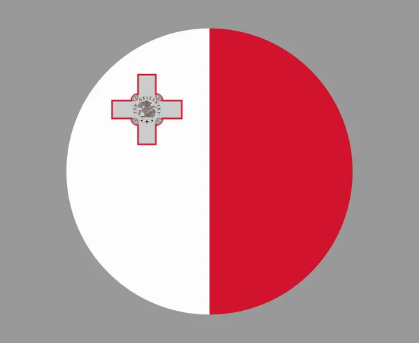 Bandera Malta Emblema Europa Nacional Icono Vector Ilustración Elemento Diseño — Archivo Imágenes Vectoriales