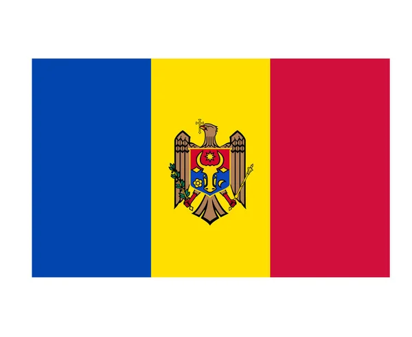 Moldova Flag National Europe Emblem Symbol Icon Vector Illustration Abstract — стоковий вектор