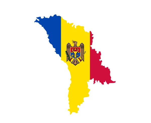 Moldavie Drapeau Europe Nationale Emblème Carte Icône Illustration Vectorielle Résumé — Image vectorielle