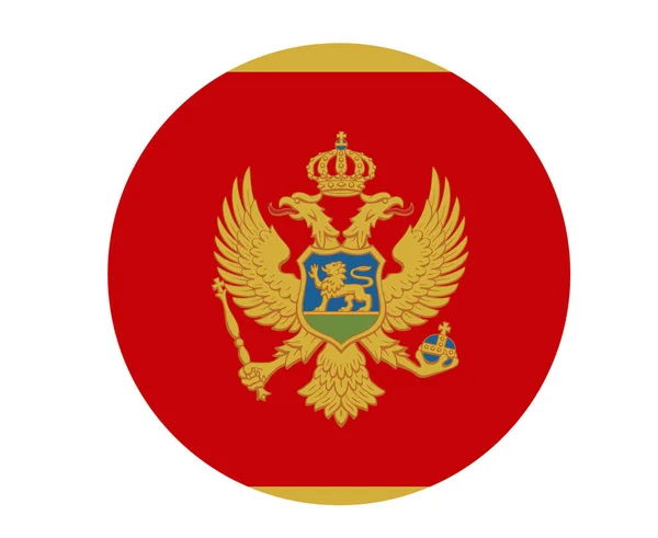 Montenegro Bandera National Europe Emblema Icono Vector Ilustración Elemento Diseño — Vector de stock
