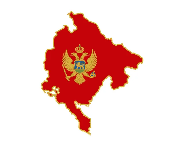 Karadağ Ulusal Avrupa Bayrağı Amblem Haritası Simge Vektör Llüstrasyon Soyut — Stok Vektör