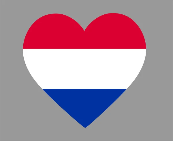 Nederland Vlag Nationaal Europa Embleem Hart Ikoon Vector Illustratie Abstract — Stockvector