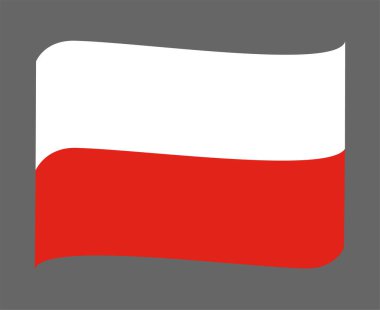 Polonya Ulusal Avrupa Bayrağı Amblem Simgesi Simge Simgesi Vektör Çizimi Soyut Tasarım Elemanı