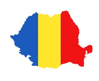 Romanya Ulusal Avrupa Bayrağı Amblem Haritası Simge Vektör İllüstrasyonu Soyut Tasarım Elemanı