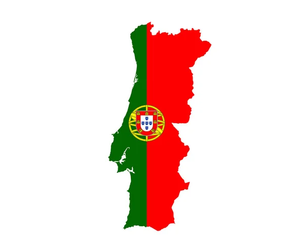 Portugal Flag National Europe Emblem Map Icon Vector Illustration Abstract — Stock Vector