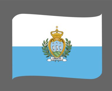 San Marino Ulusal Avrupa Bayrağı Amblem Simgesi Simgesi Vektör İllüstrasyonu Soyut Tasarım Elemanı