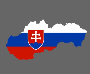 Slovakya Bayrağı Ulusal Avrupa Amblem Haritası Simge Vektör Resimleri Soyut Tasarım Elemanı
