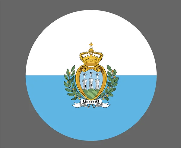 San Marino Bandiera Nazionale Europa Emblema Icona Vettoriale Illustrazione Abstract — Vettoriale Stock