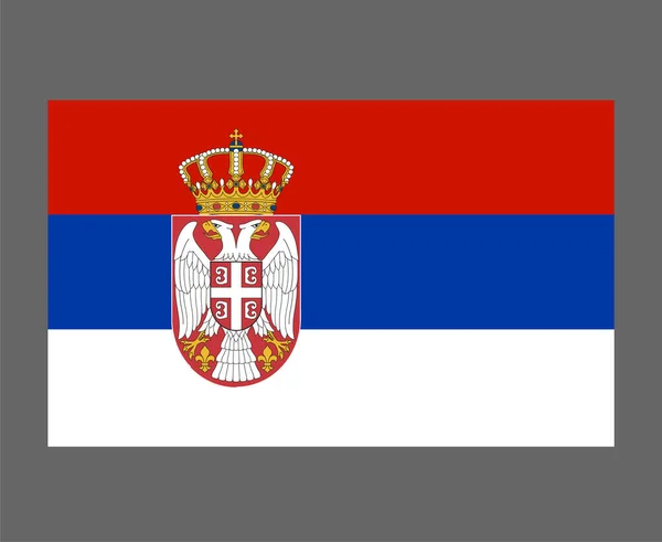 Bandera Serbia Símbolo Emblema Europa Nacional Icono Vector Ilustración Elemento — Archivo Imágenes Vectoriales